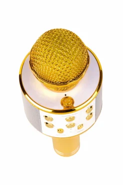 Denver Bluetooth-karaokemikrofon med indbygget højttaler Guld