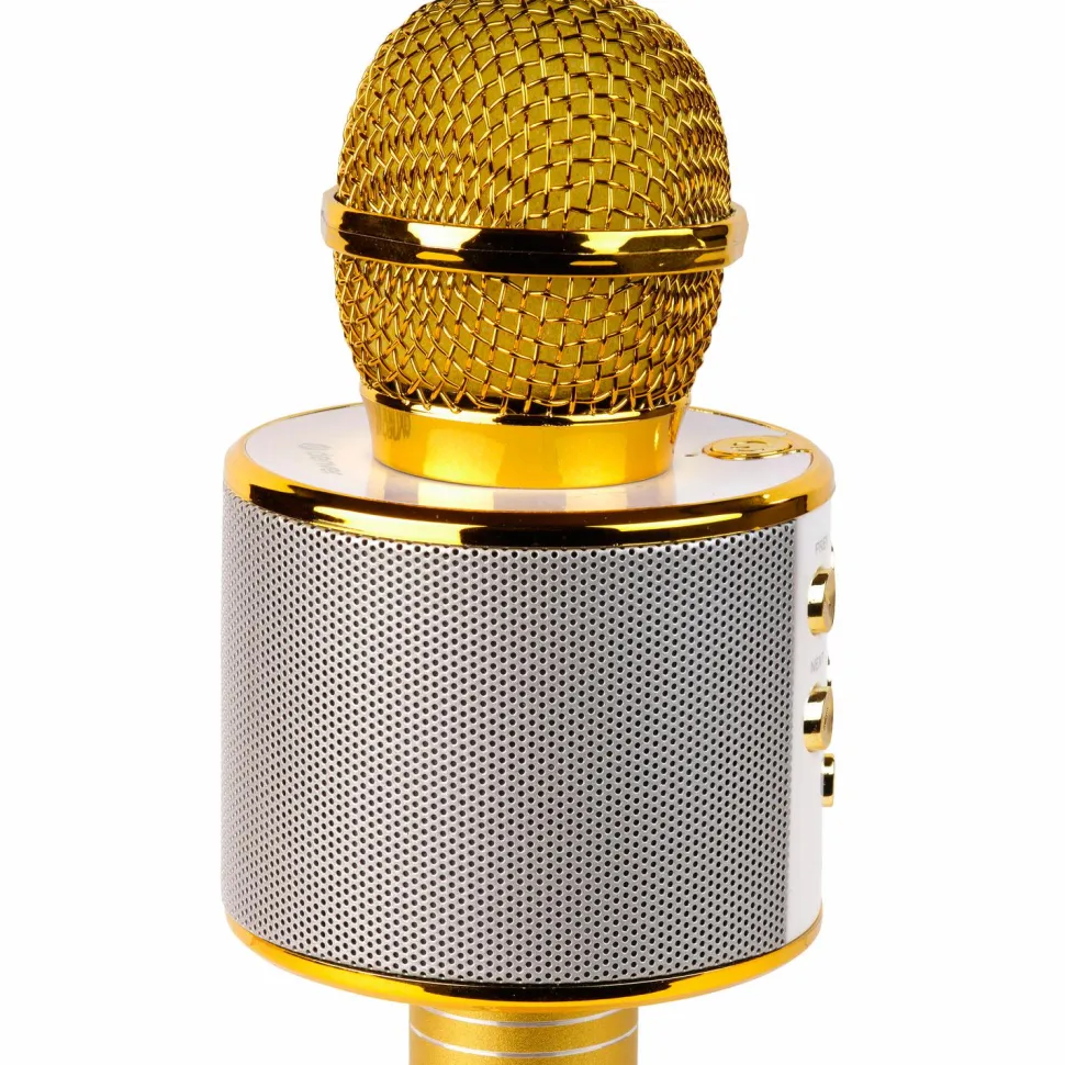 Denver Bluetooth-karaokemikrofon med indbygget højttaler Guld