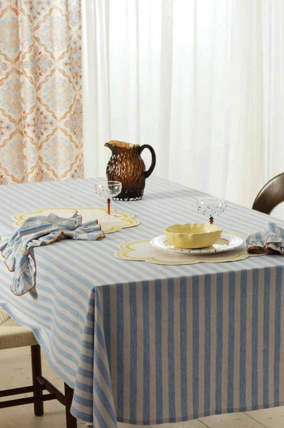 Ellos Home Dug Elly Classic Stripe i genanvendt halvlinned