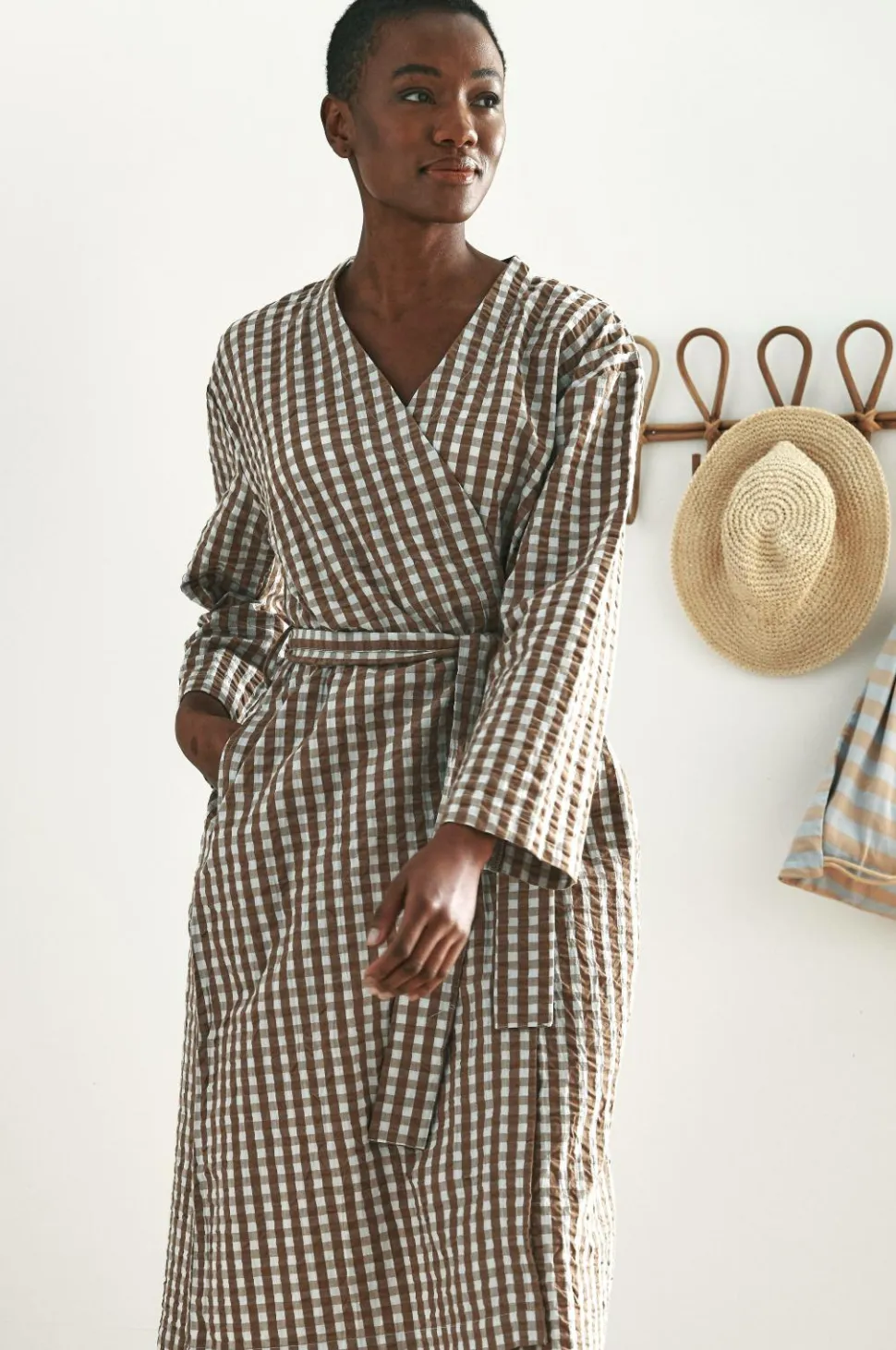 Ellos Home Kimono Nell Check Kimono