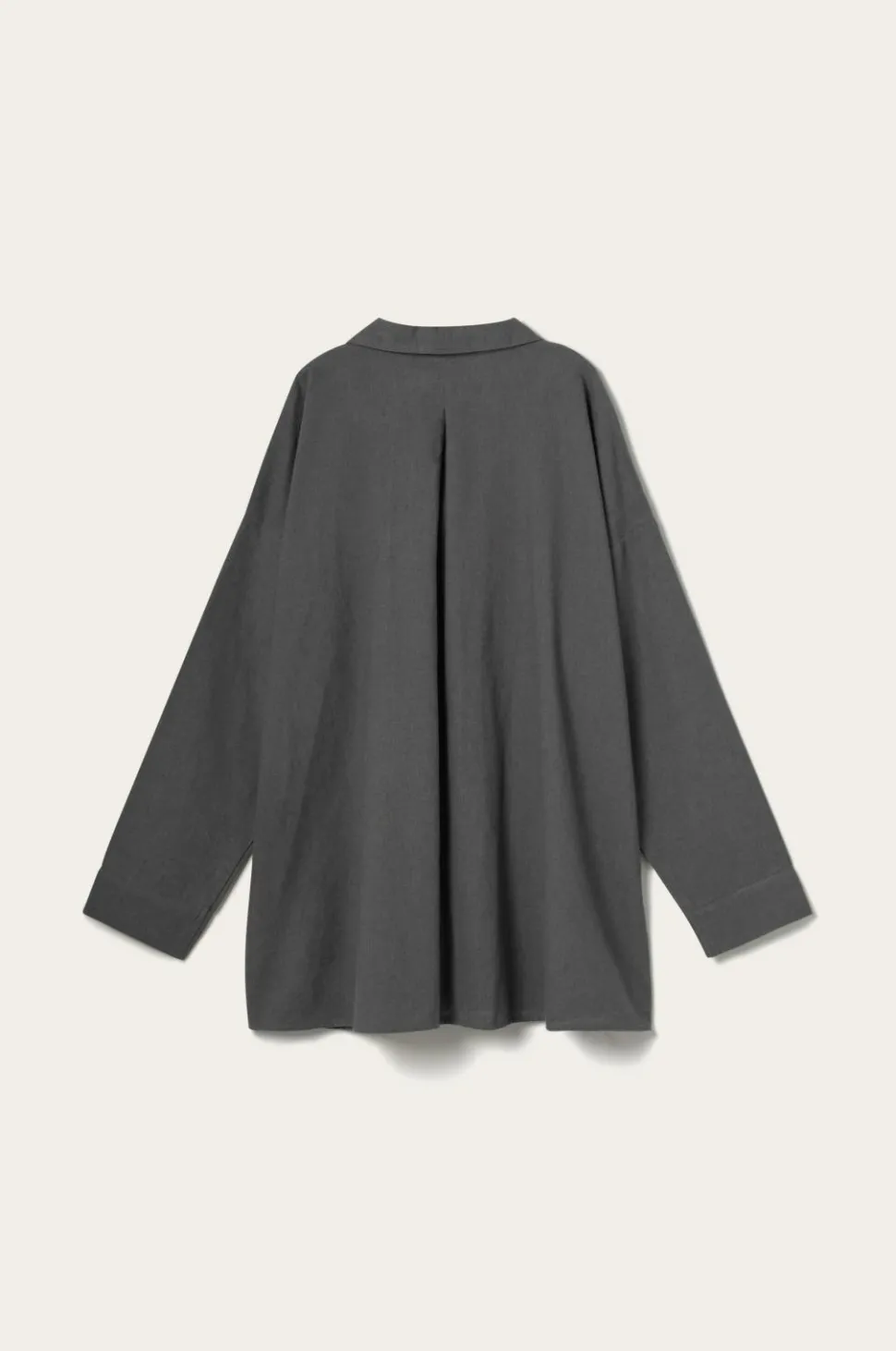 Ellos Home Pyjamasskjorte Long Sleeve Shirt Elly i genanvendt halvlinned