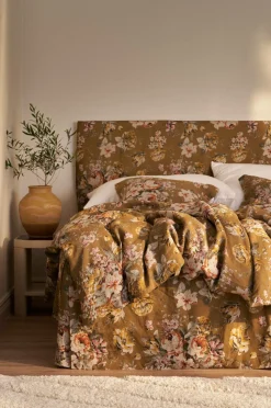 Ellos Home Sengekappe Candice Rose i vasket linned 52 cm