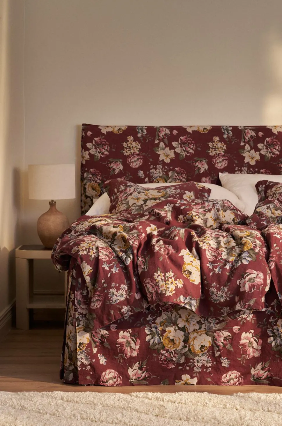 Ellos Home Sengekappe Candice Rose i vasket linned 52 cm