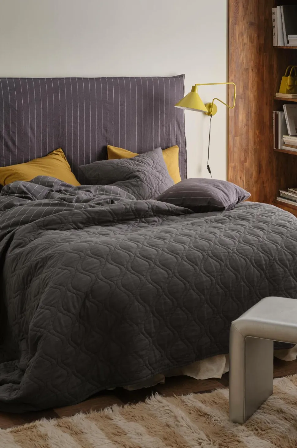 Ellos Home Sengetæppe Elly Quilted i genanvendt halvlinned