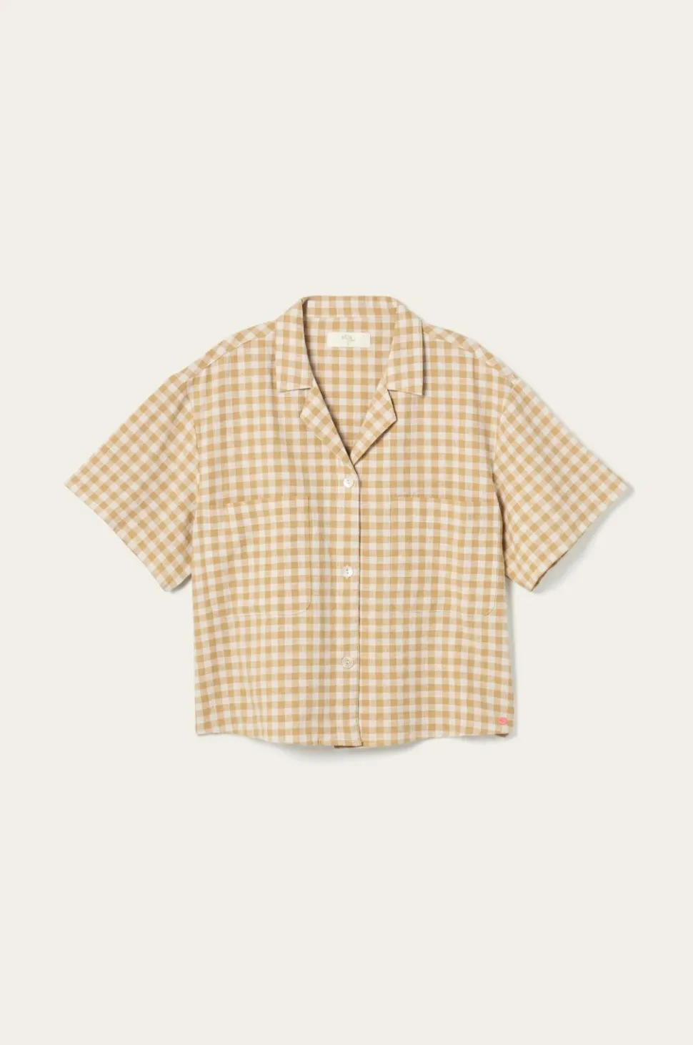 Ellos Home Skjorte Elly Check Camp Collar i genanvendt halvlinned