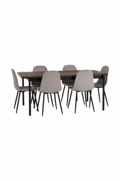 Ellos Home Spisebordssæt Gilda med bord 180x90 cm + 6 stole