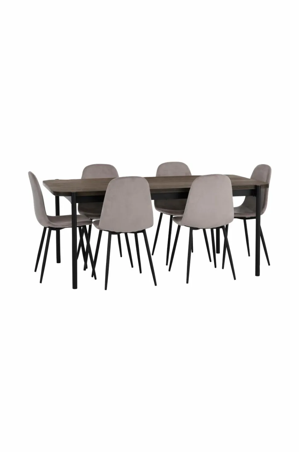 Ellos Home Spisebordssæt Gilda med bord 180x90 cm + 6 stole