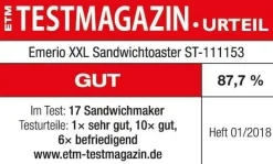 Emerio Sandwichtoaster, 4 skiver XXL