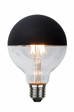Globen Lighting Lyskilde E27 LED Glob 95 mm Topspejl Sort 2,8W