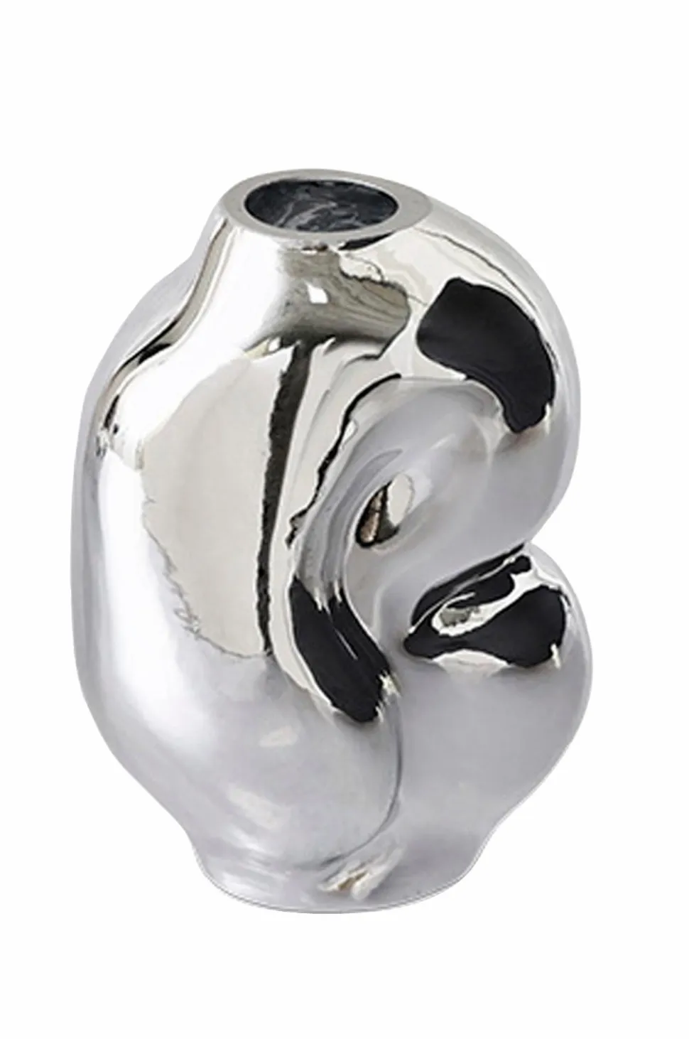 HKliving Gleam Glass lille vase krom