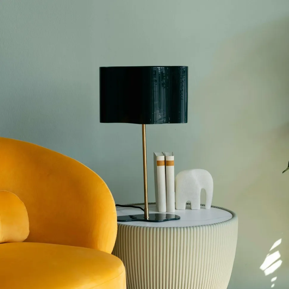 KARE Design Bordlampe Cloudy Oval Petrol 49cm