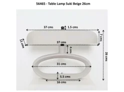 KARE Design Bordlampe Suki Beige 26cm