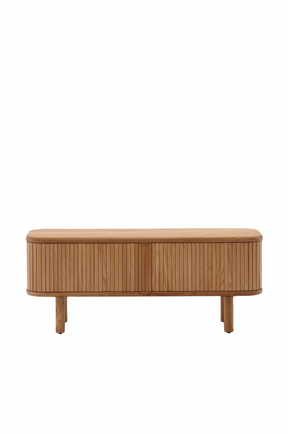 Kave Home Mailen tv-bord med 2 døre i askefinér med mørk finish 120 x 50 cm