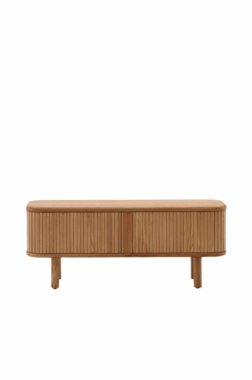 Kave Home Mailen tv-bord med 2 døre i askefinér med mørk finish 120 x 50 cm