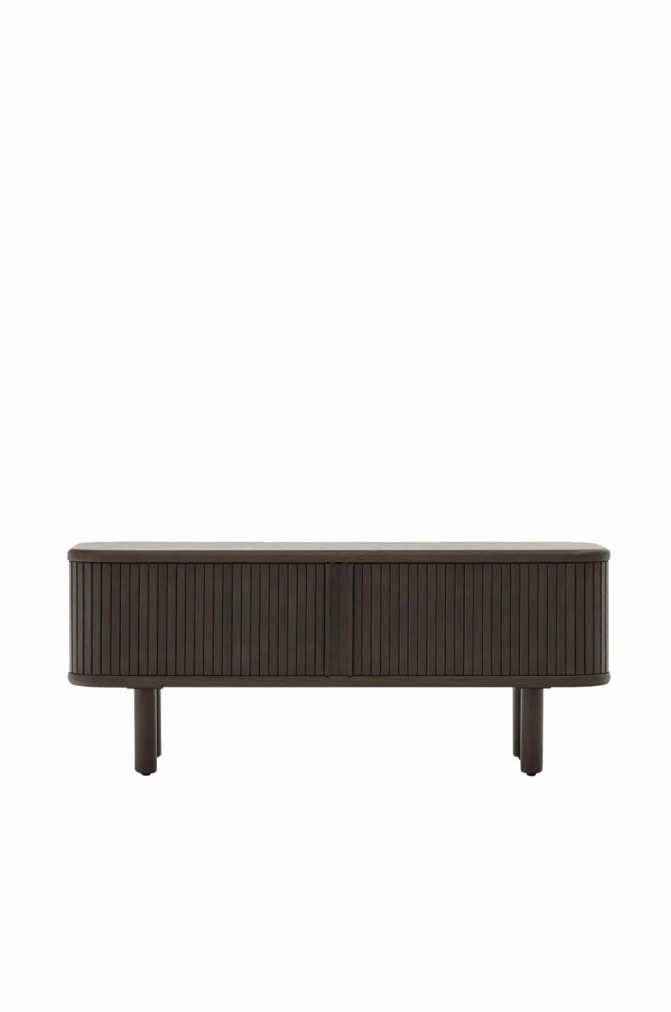 Kave Home Mailen tv-bord med 2 døre i askefinér med mørk finish 120 x 50 cm