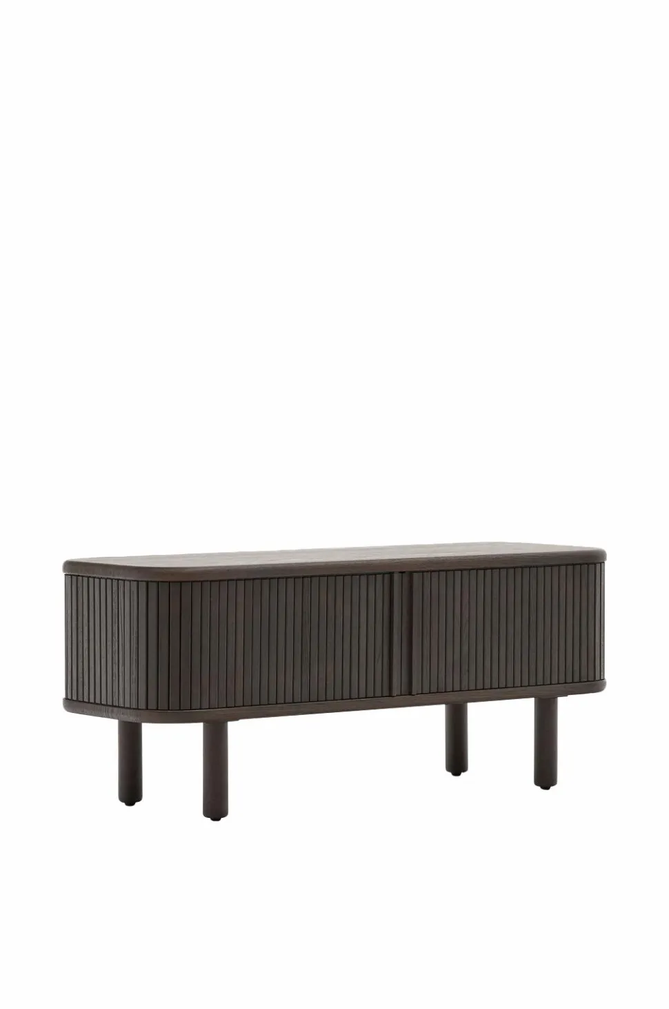 Kave Home Mailen tv-bord med 2 døre i askefinér med mørk finish 120 x 50 cm