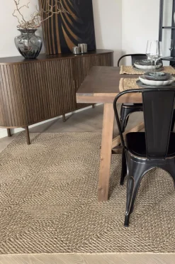 KM Home Fladvævet tæppe Natural