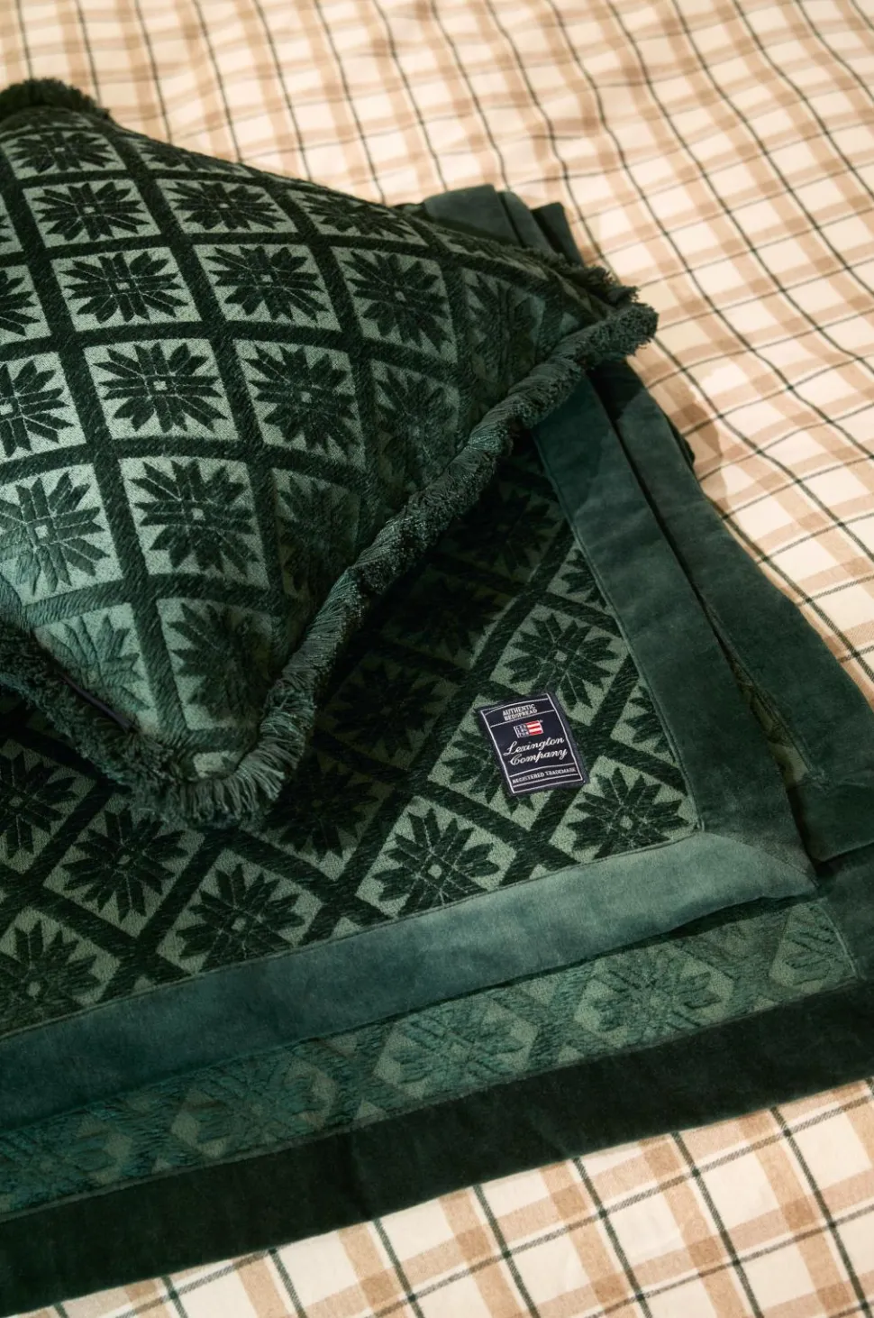 Lexington Sengetæppe Jacquard Viskose/bomuld