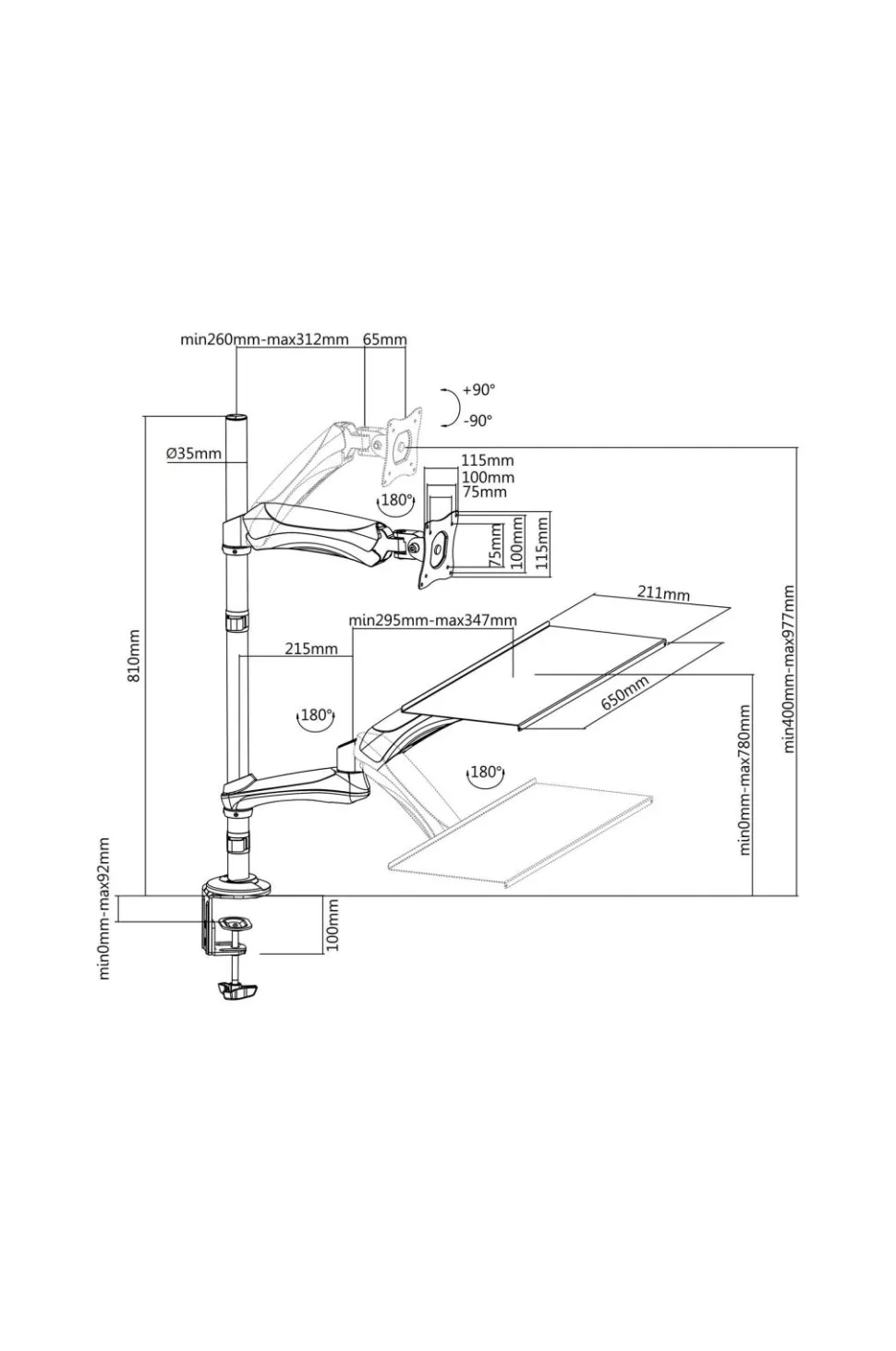 LogiLink Arbejdsstation Sit-Stand 13-27"