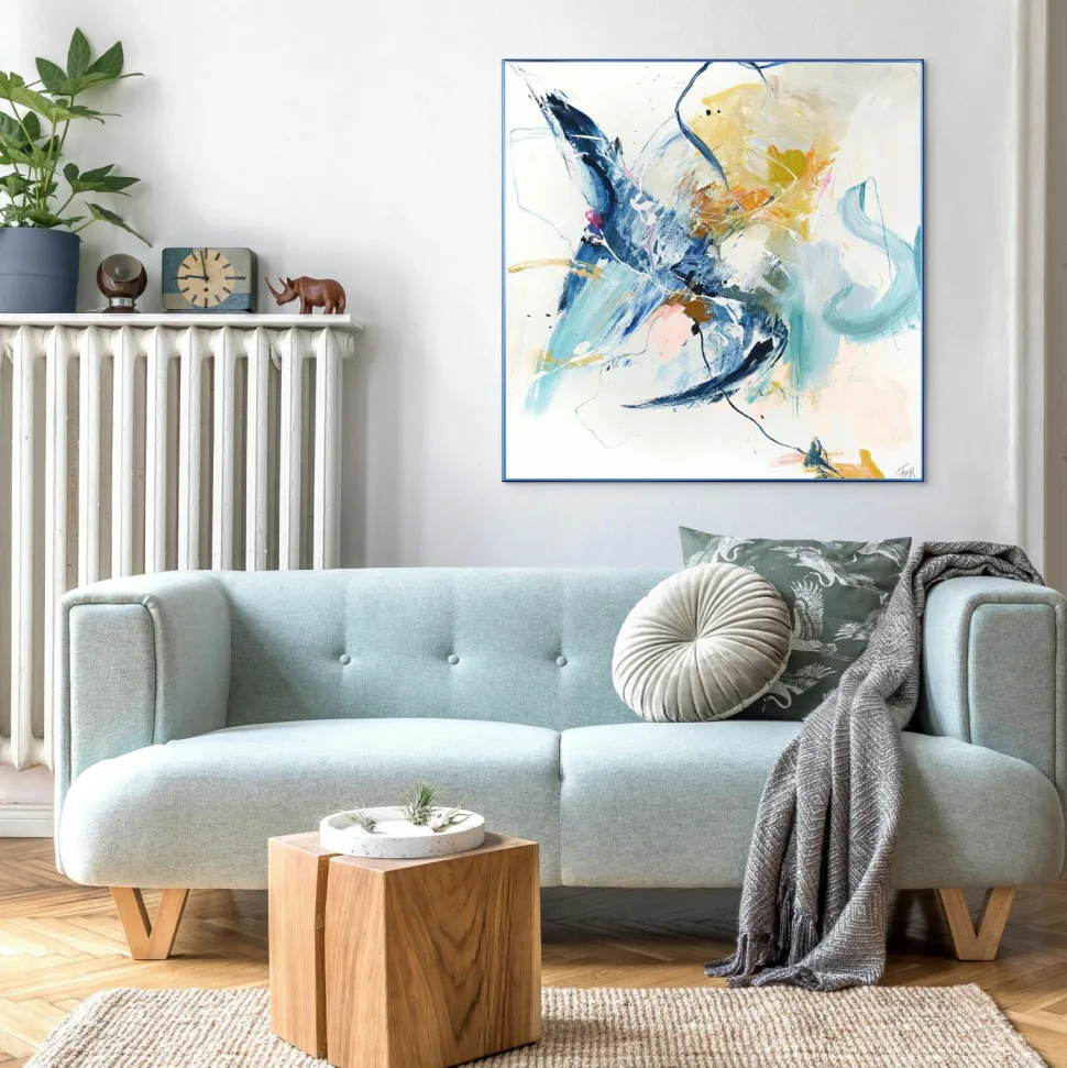 Malerifabrikken Confidential Blue / Blandet maleri / 100 X 100 cm