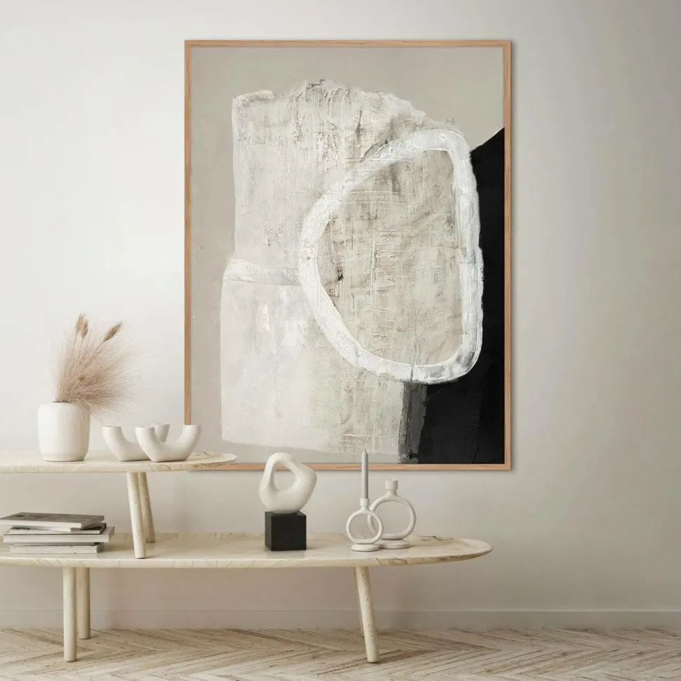 Malerifabrikken Design Painting / Sort Of Stone / 120x90 Cm / Egetræsramme