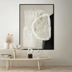 Malerifabrikken Design Painting / White Stone / 90x120 Cm / Sort ramme