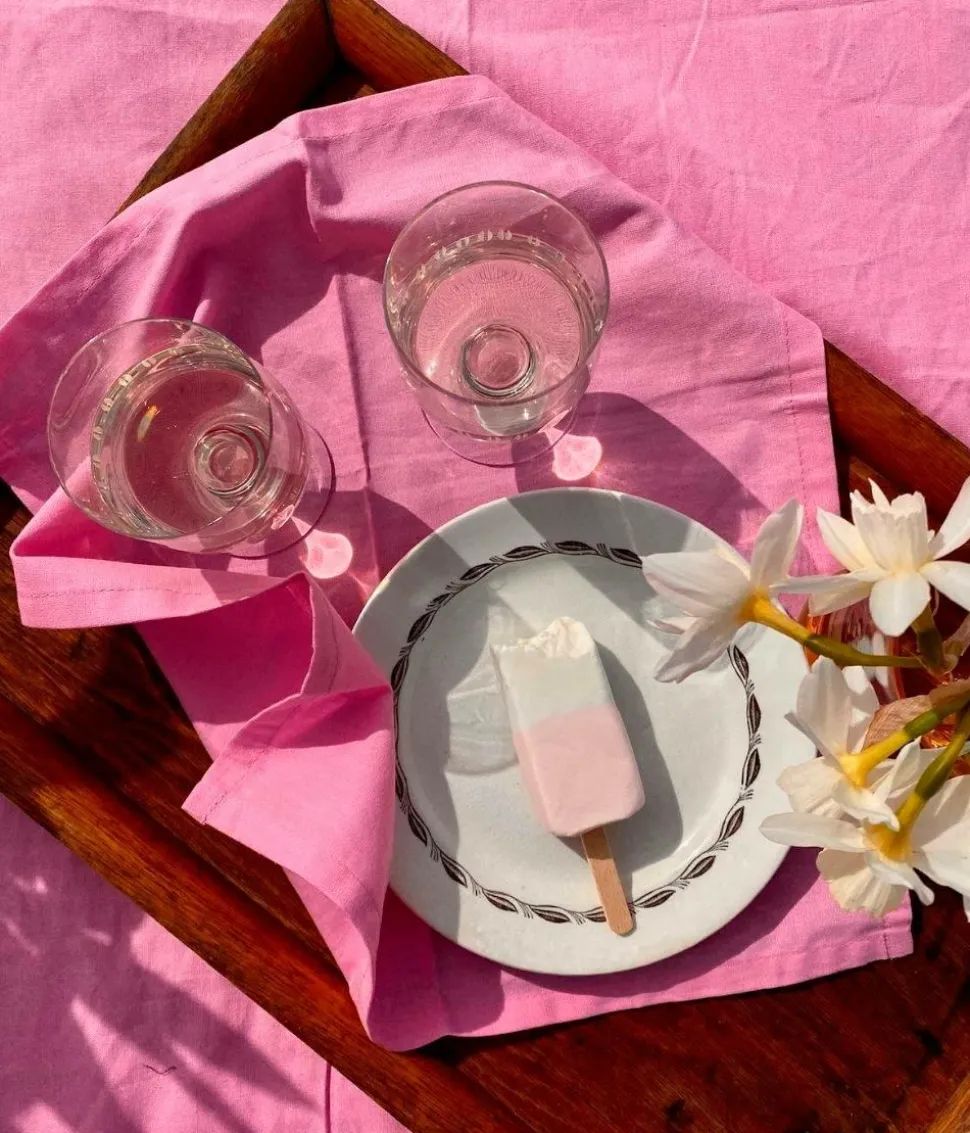 Midnatt Serviet sæt Pink 4 stk