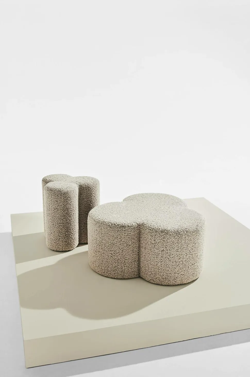 Pastill Bodhi puf i bouclé ø 70 cm