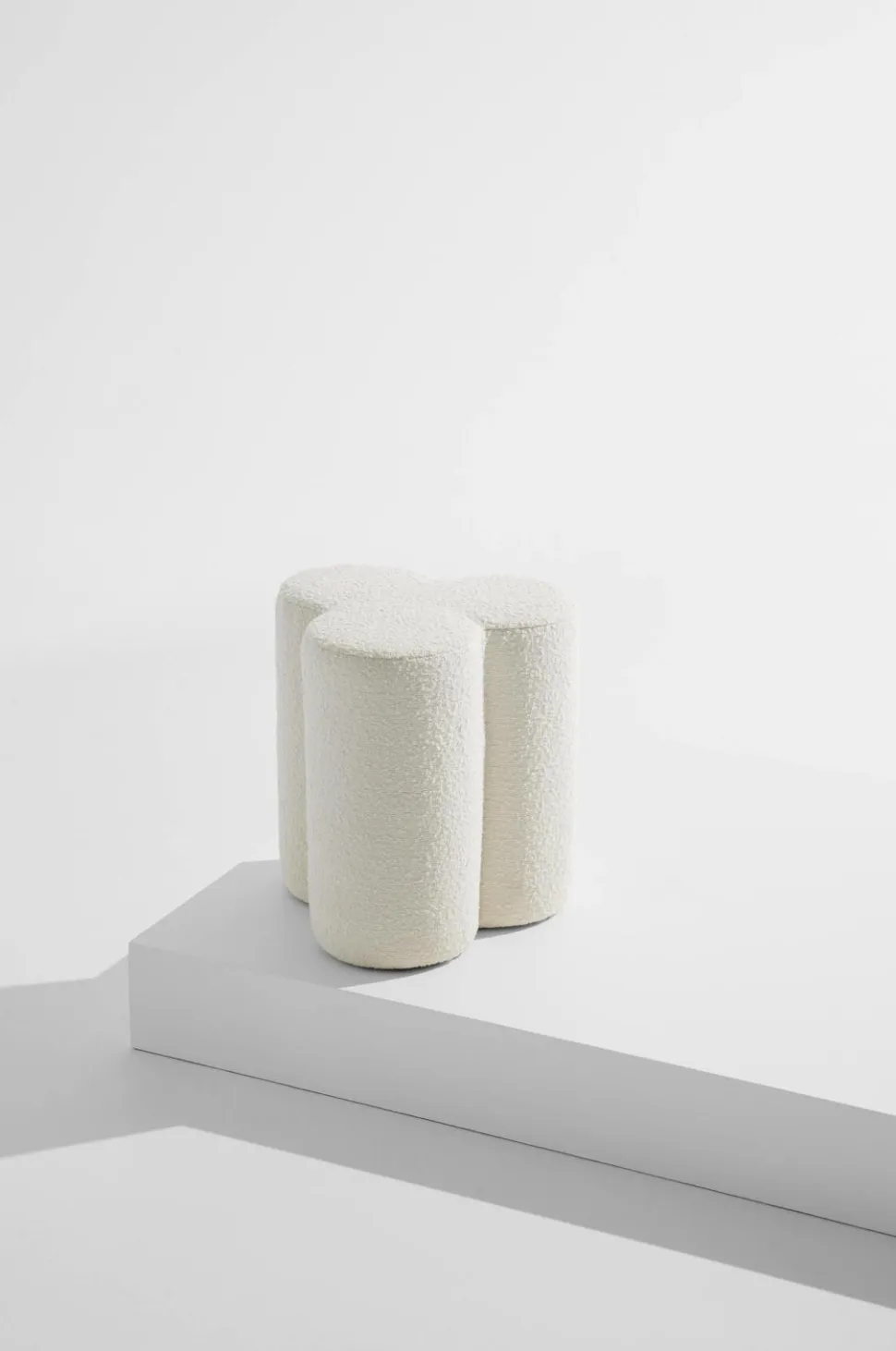 Pastill Bodhi puf i bouclé ø 40 cm