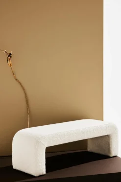 Pastill Odette bænk i bouclé 120x41 cm