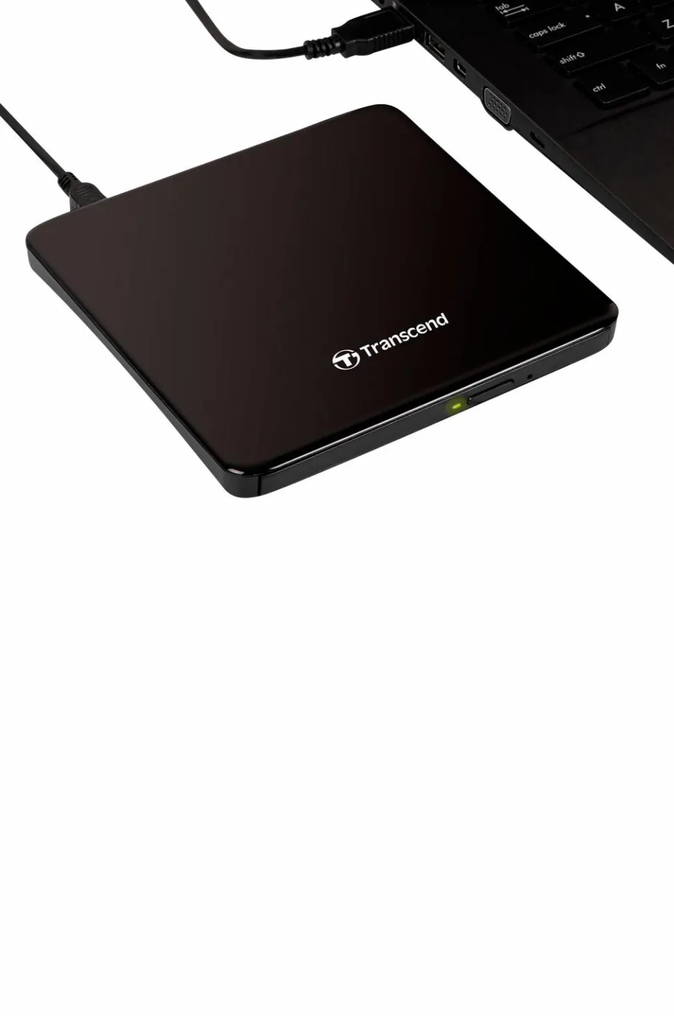 Transcend Ekstern Slim CD/DVD Brænder (TS8XDVDS-K)