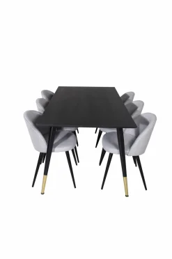 Venture Home Spisegruppe Dipp med 6 spisebordsstole Velvet
