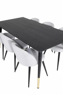 Venture Home Spisegruppe Dipp med 6 spisebordsstole Velvet
