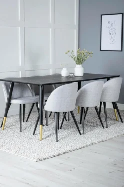 Venture Home Spisegruppe Dipp med 6 spisebordsstole Velvet