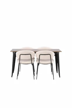 Venture Home Spisegruppe Tempe med 4 spisebordsstole Chico