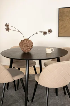 Venture Home Spisegruppe Dipp med 4 spisebordsstole Velvet Stitches