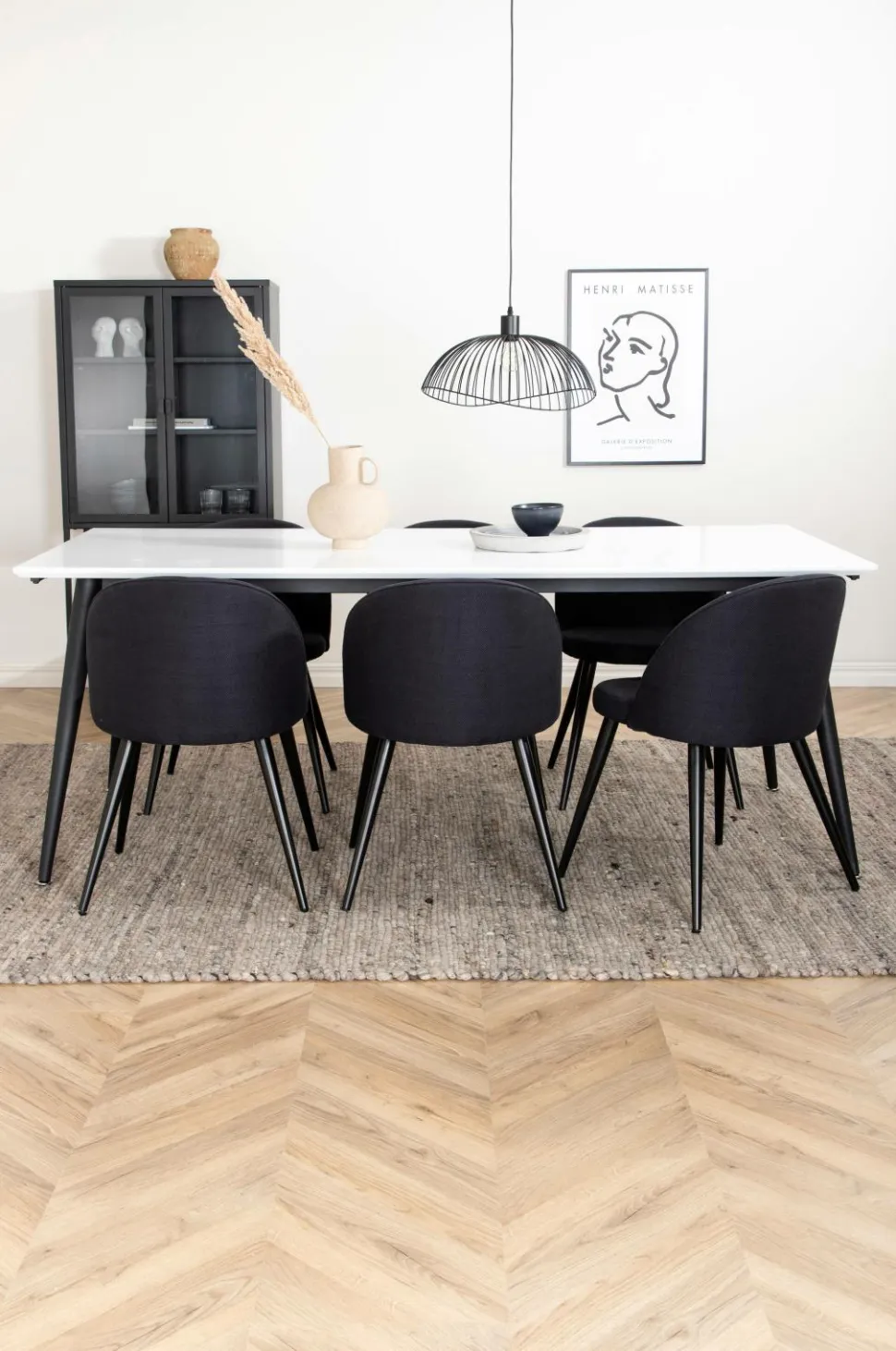 Venture Home Spisegruppe Jimmy med 6 spisebordsstole Velvet