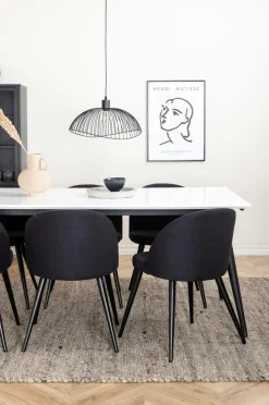 Venture Home Spisegruppe Jimmy med 6 spisebordsstole Velvet