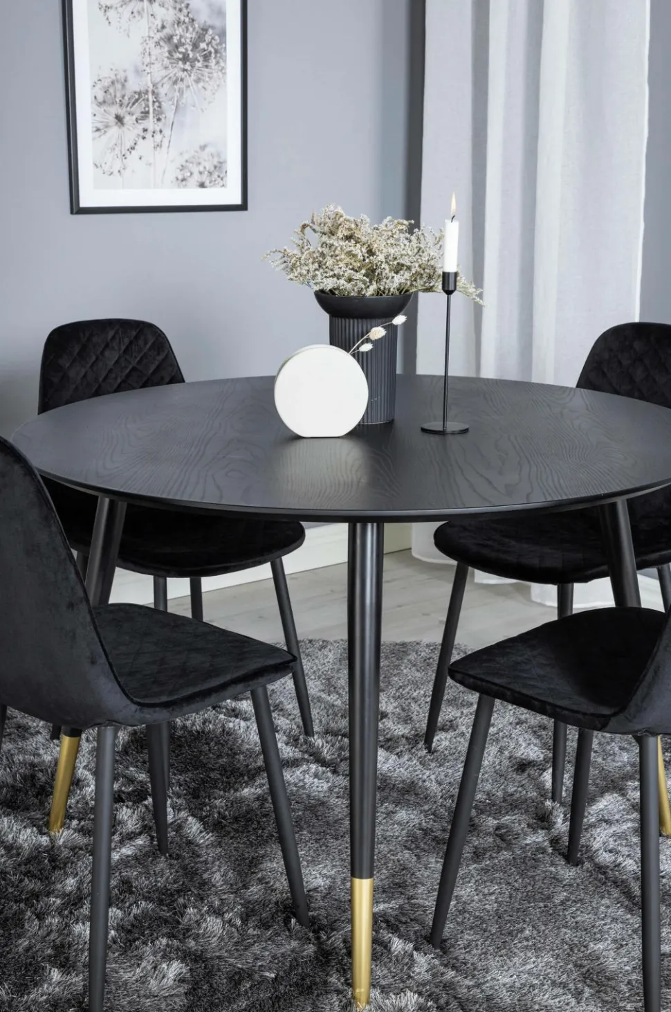 Venture Home Spisegruppe Dipp med 4 stk. stole Polar